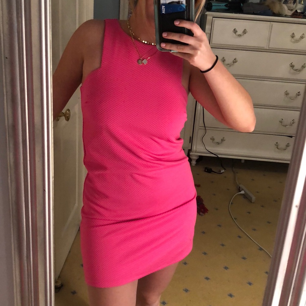 Aqua Hot pink dress